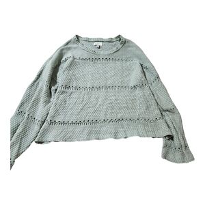 Lucky Brand Sage Green Textured Knit Sweater Size Medium